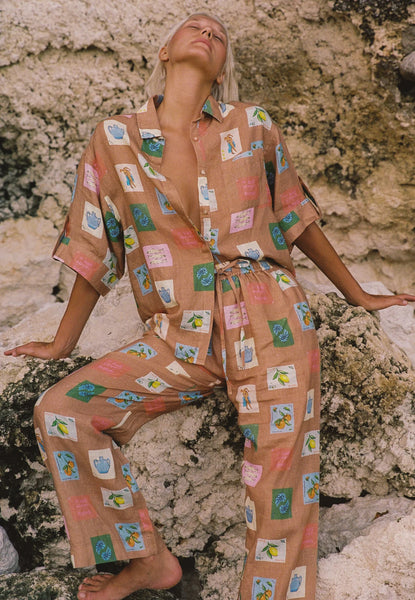 HALLIE PANT- BROWN EMBLEM