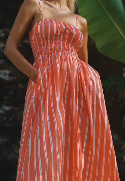 WEST DRESS- ORANGE STRIPE