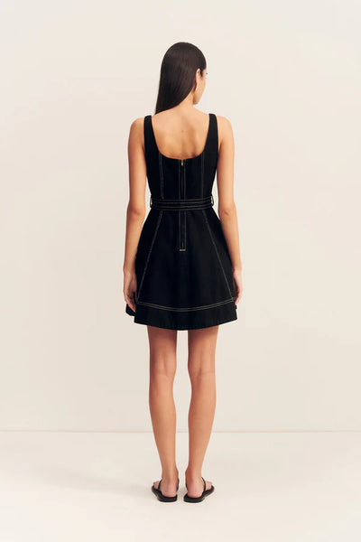 Mercer Belted Mini Dress - Black