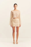 Everly Long Sleeve Top - Macadamia