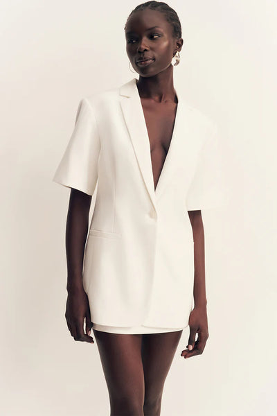 Felix Short Sleeve Blazer - Coconut