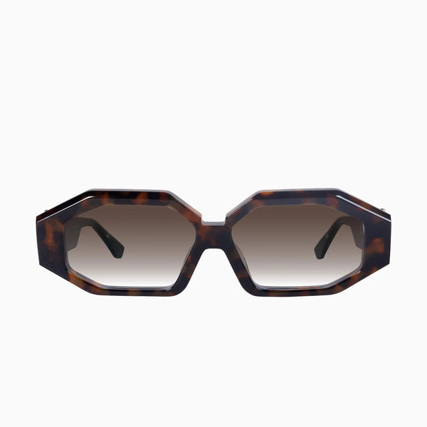 Genesis- Dark Amber Tort, Black Temple w. Gold Metal / Brown Gradient Lens