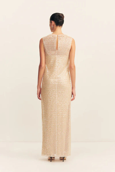 Everly High Neck Sleeveless Maxi Dress - Macadamia