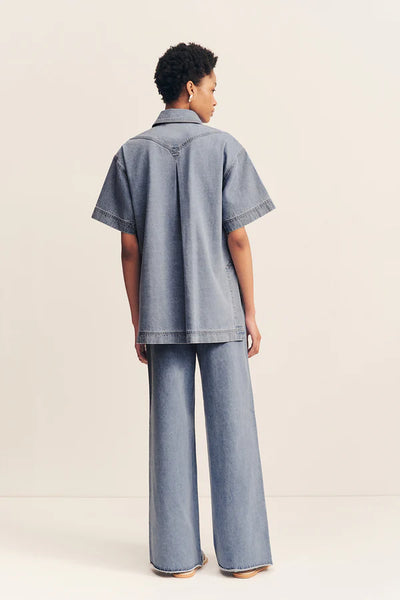 Stella Short Sleeve Shirt - Mid Blue