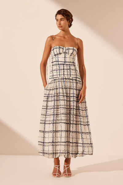 Niko Gathered Bubble Midi Dress