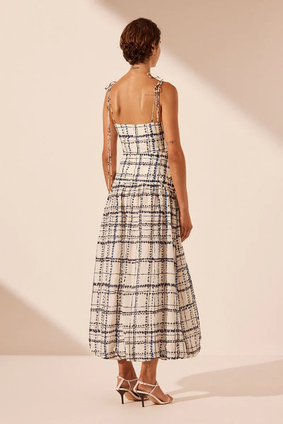 Niko Gathered Bubble Midi Dress
