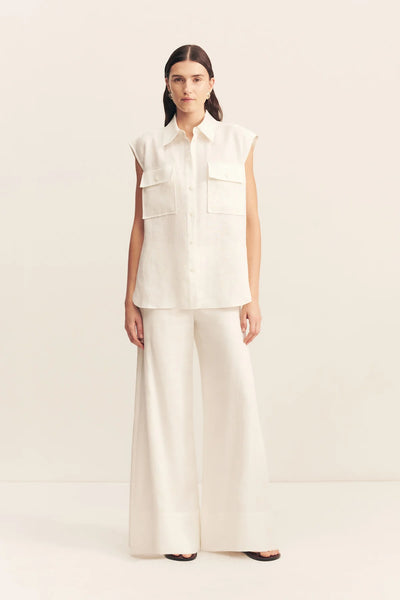 Wellington Sleeveless Shirt - Ivory