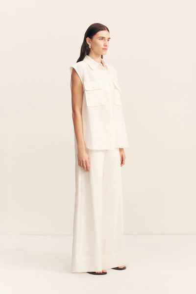 Wellington Sleeveless Shirt - Ivory