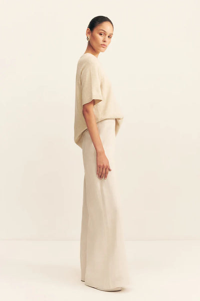 Elliot High Waisted Wide Leg Pant - Parchment