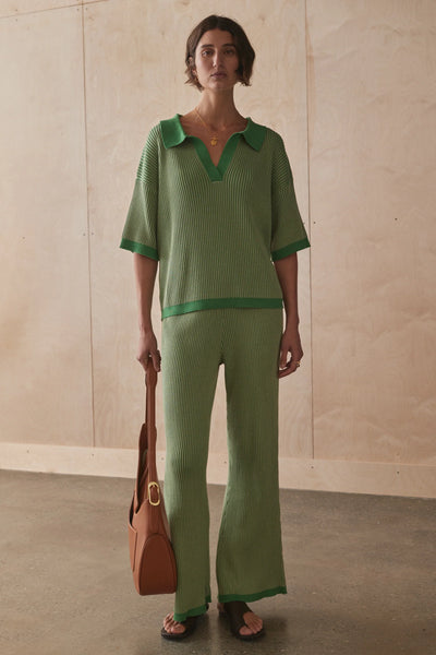 THE SERIN KNIT TOP MATCHA