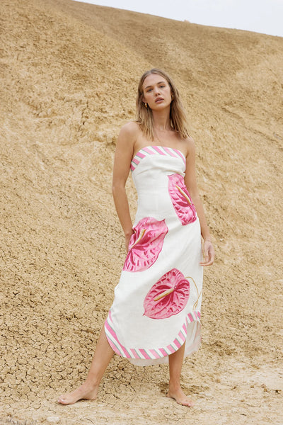 THE MAEVE DRESS IN ANTIQUE ARISA ANTHURIUM