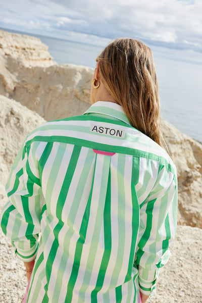 THE BUDDY SHIRT IN MIDORI STRIPE