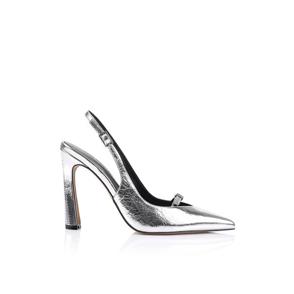 Naomi Pump Silver Metallic Leather