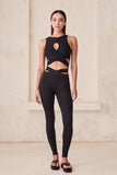 NAYA HIGH RISE CUTOUT LEGGINGS - BLACK