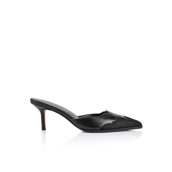 Melanie Mule Pony & Black Leather
