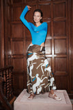 LONG BIAS CUT SKIRT - RABBIT DARK EARTH