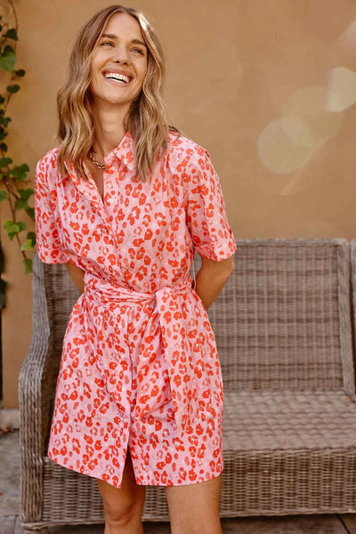ODYSSEY POPLIN DRESS IN LOLLY KIMBA