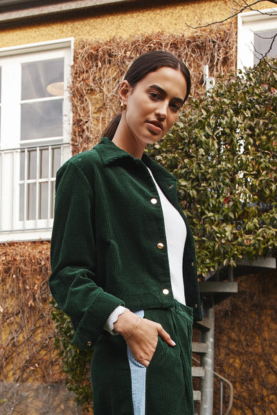 CHARLIE CORDUROY JACKET IN FOREST
