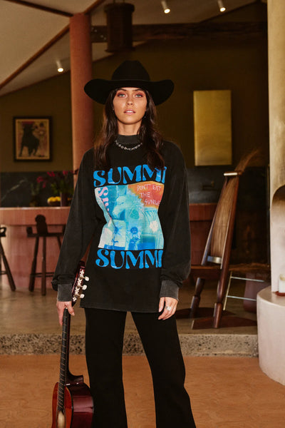 LS BAND TEE - SUNFLWR BLACK