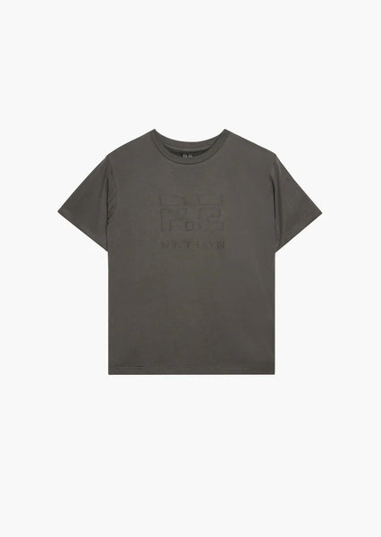 HEADS UP SS TEE IN DARK SHADOW