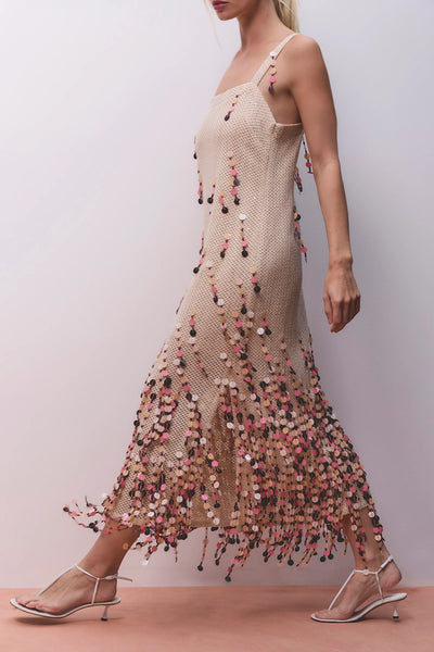 PERISCOPES SQUARE NECKLINE DRESS