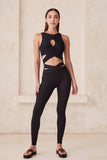 NAYA HIGH RISE CUTOUT LEGGINGS - BLACK
