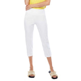 67733UP - SOLID PETAL-SLIT CROPPED PANT - WHITE