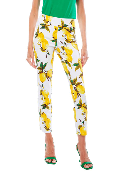 67733UP - SOLID PETAL-SLIT CROPPED PANT - WHITE