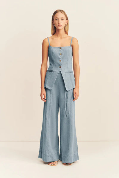 Ellsworth Tailored Top - Bleached Blue
