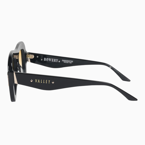 Bowery- Gloss Black w. Gold Metal / Orange Gradient Lens