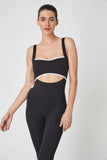 CAPRI CUTOUT BODYSUIT - MATTE BLACK/WHITE