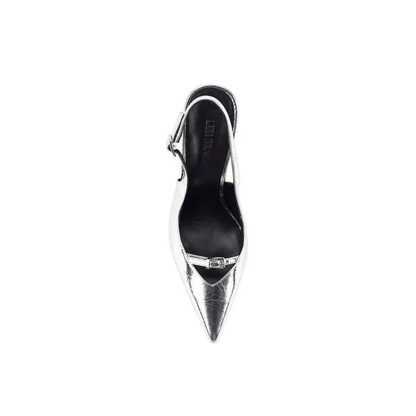 Naomi Pump Silver Metallic Leather