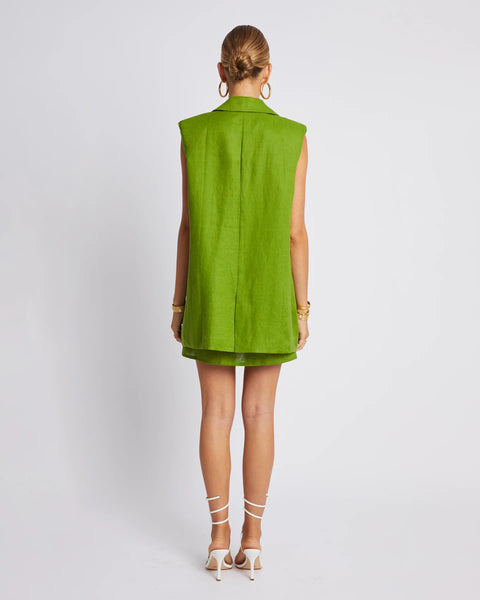 SLEEVELESS BLAZER - OLIVE