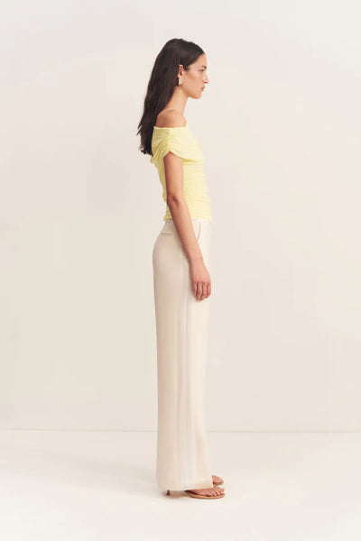 Mira Off Shoulder Top - Sherbet Yellow
