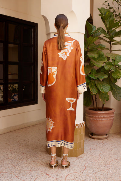SOLEIL D'AMOUR SILK SHIRTDRESS