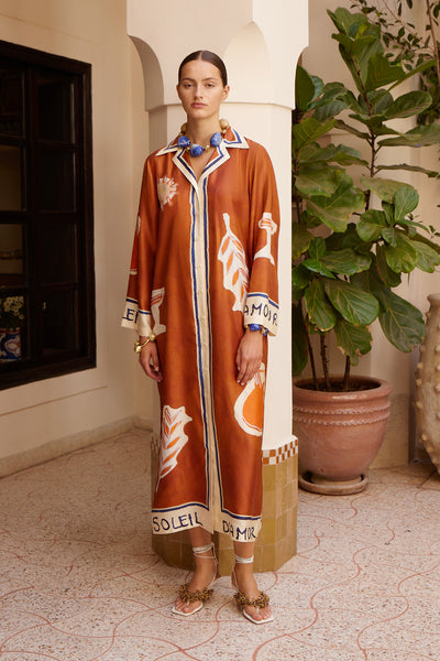 SOLEIL D'AMOUR SILK SHIRTDRESS