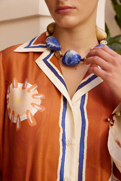 SOLEIL D'AMOUR SILK SHIRTDRESS