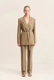 Irena Oversized Belted Blazer - Oak