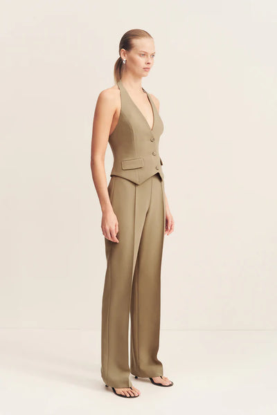 Irena Straight Leg Pintuck Pant - Oak