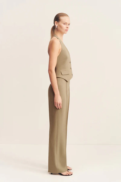 Irena Straight Leg Pintuck Pant - Oak