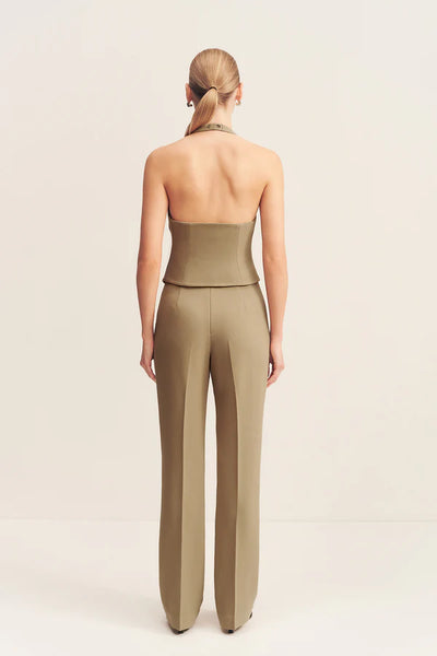 Irena Straight Leg Pintuck Pant - Oak