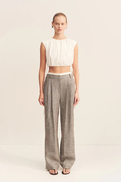Elliot Double Waist Band Pant - Concrete
