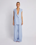 SLEEVELESS BLAZER - ALICE BLUE