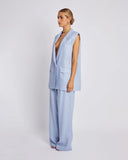 SLEEVELESS BLAZER - ALICE BLUE