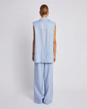 SLEEVELESS BLAZER - ALICE BLUE