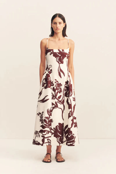 Emmett Square Neck Panelled Midi Dress