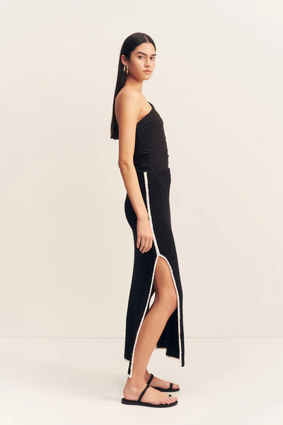 Lena Side Split Maxi Skirt - Black