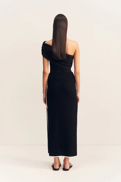 Lena Side Split Maxi Skirt - Black