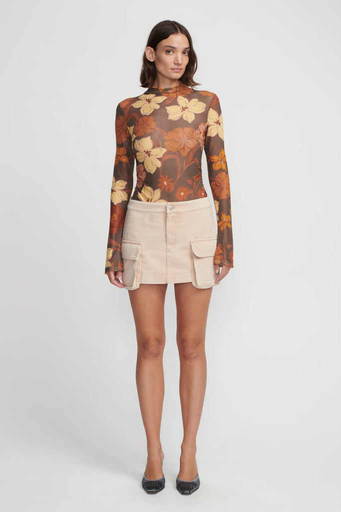 OLLIE DENIM SKIRT SAND