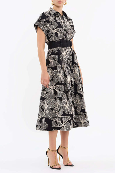 AMIRA SHORT SLEEVE MIDI DRESS